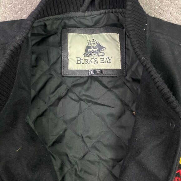 Boston Fire Department Jacket Varsity Letterman Wool Leather BFD Men's 2XL Black - Picture 6 of 11